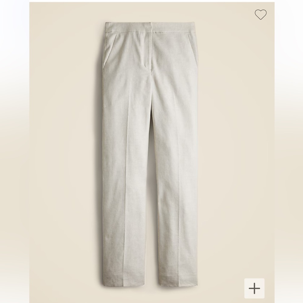 Jcrew Kate straight-leg pant in stretch linen blend